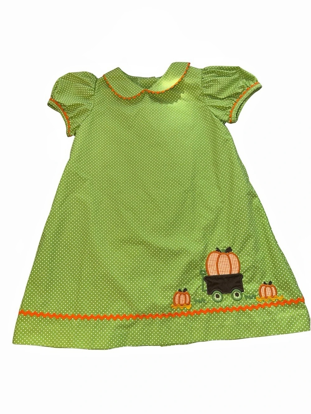 Precious Kids Girls Polka Dot Pumpkin Dress Size 4T Like New